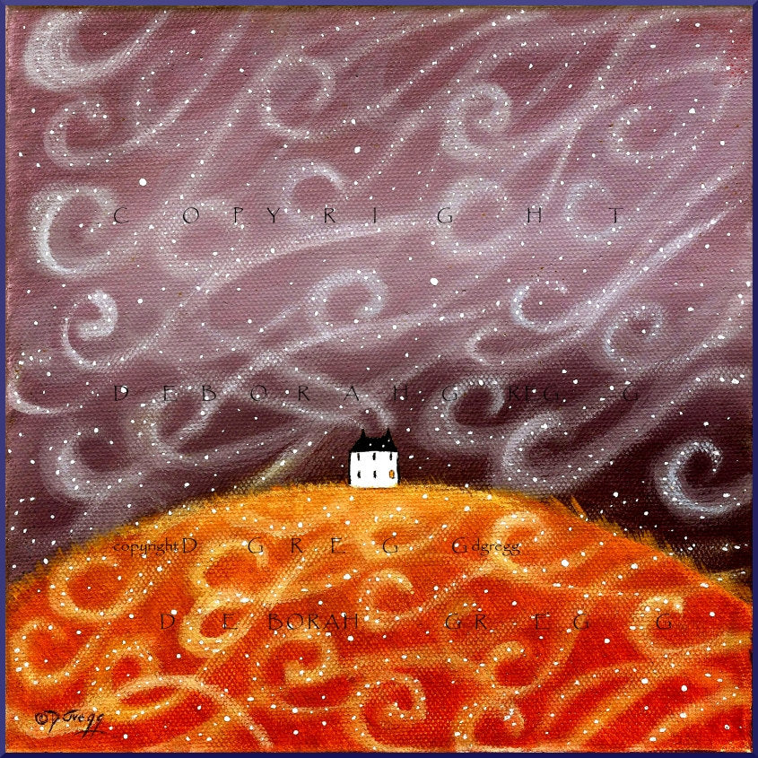 "Little," a Winter Winds Autumn Fall Snow Squall Stormy Print by Deborah Gregg