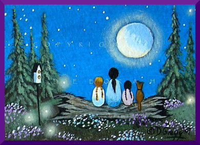 "A Cricket Serenade," a Tiny ACEO Summer Night PRINT by Deborah Gregg