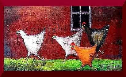 "Found A Peanut," A Little Chicken Country Farm PRINT by Deborah Gregg