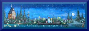 "A Cricket Serenade," a small Summer Night Garden Family Fireflies PRINT by Deborah Gregg