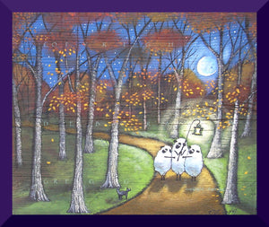 "Lion In The Woods," a Small Sheep Kitten Halloween Autumn PRINT by Deborah Gregg