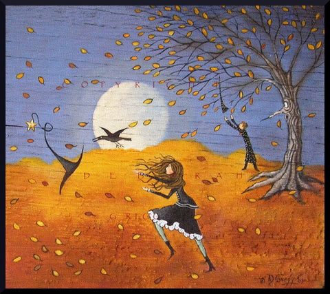 "It Takes What It Will," a Small Halloween Witch Crow Wizard PRINT by Deborah Gregg