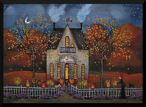 "Halloween Night, Company's Coming!"  A Halloween Autumn Tearoom Print by Deborah Gregg