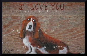 "It's Unconditional," a Tiny Bassett Hound Dog Love Print by Deborah Gregg