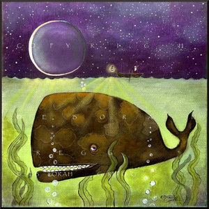 "What You Dont See," a Whale Ocean Moon Print by Deborah Gregg