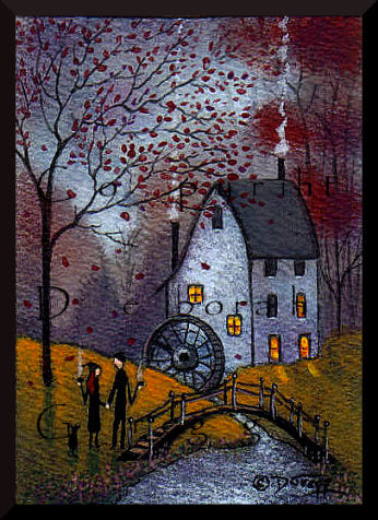 "Mill Morning," a Tiny Autumn Love Valentine Print by Deborah Gregg