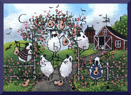 "For The Birds," a Tiny Spring Sheep Gourd Print by Deborah Gregg