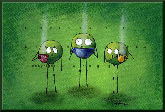 "Spring Peas And Morning Coffee," the larger version PRINT by Deborah Gregg