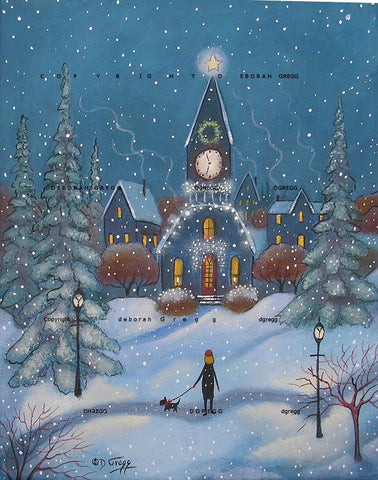 "A Star In The East," a small winter Snow Christmas Print by Deborah Gregg