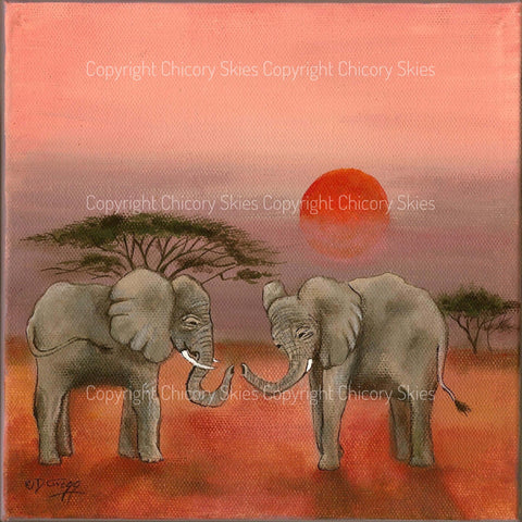 "Forgive" an Elephants Africa Friendship Love Forgiveness Print by Deborah Gregg